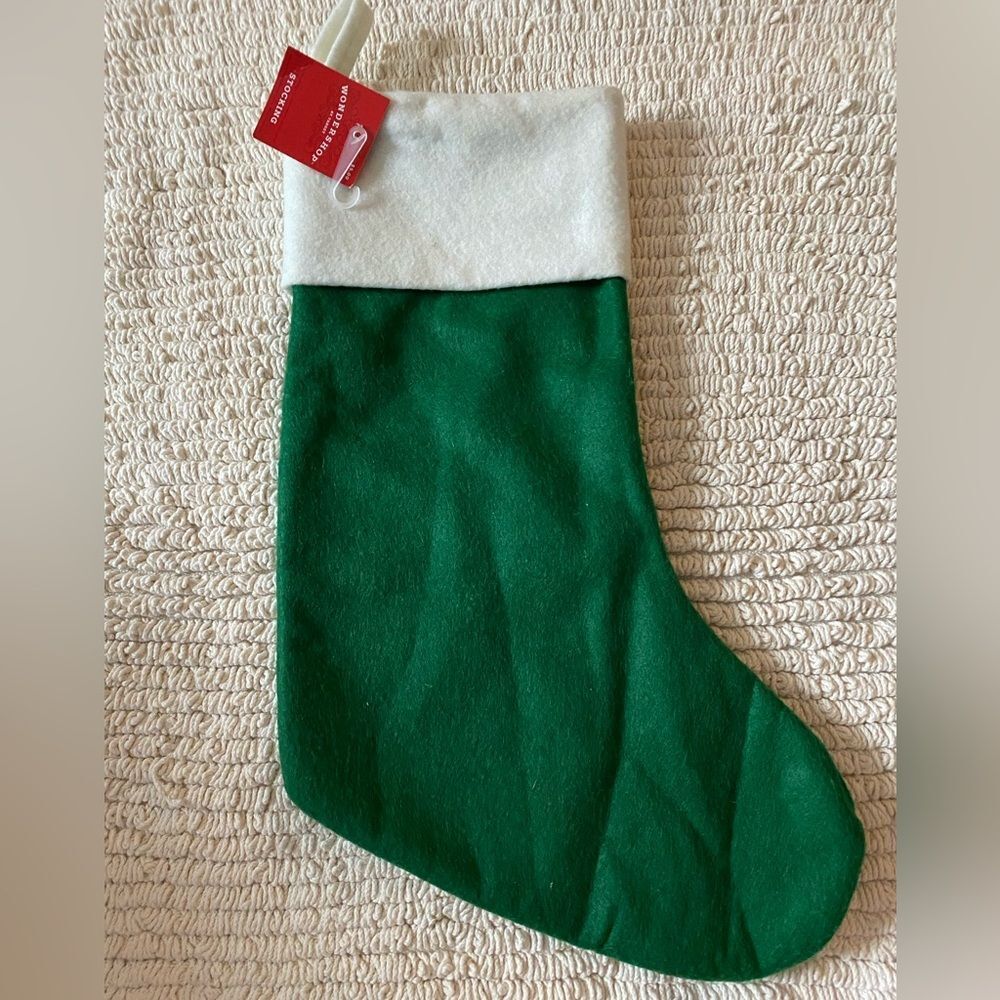 Wondershop Felt Festive Green and White Stocking